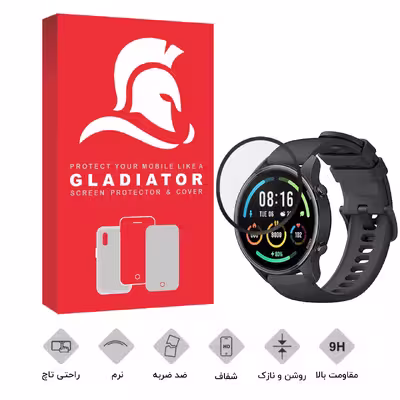محافظ صفحه نمایش گلادیاتور مدل GWP2000 مناسب برای ساعت هوشمند شیائومی Mi Watch Color Sport بسته دو عددی