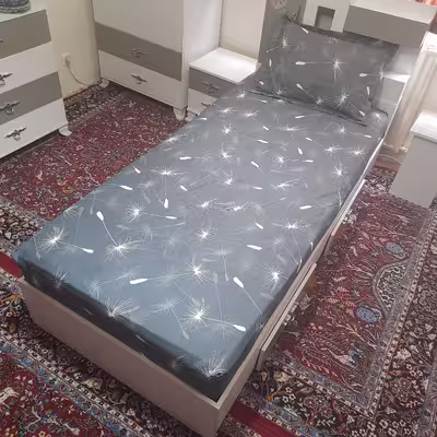 سرویس ملحفه مدل کشدار ni03061 طرح قاصدک کد 90 یک نفره دو تکه