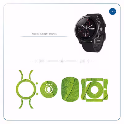 برچسب ماهوت طرح Leaf Texture مناسب برای ساعت هوشمند شیایومی Amazfit Stratos