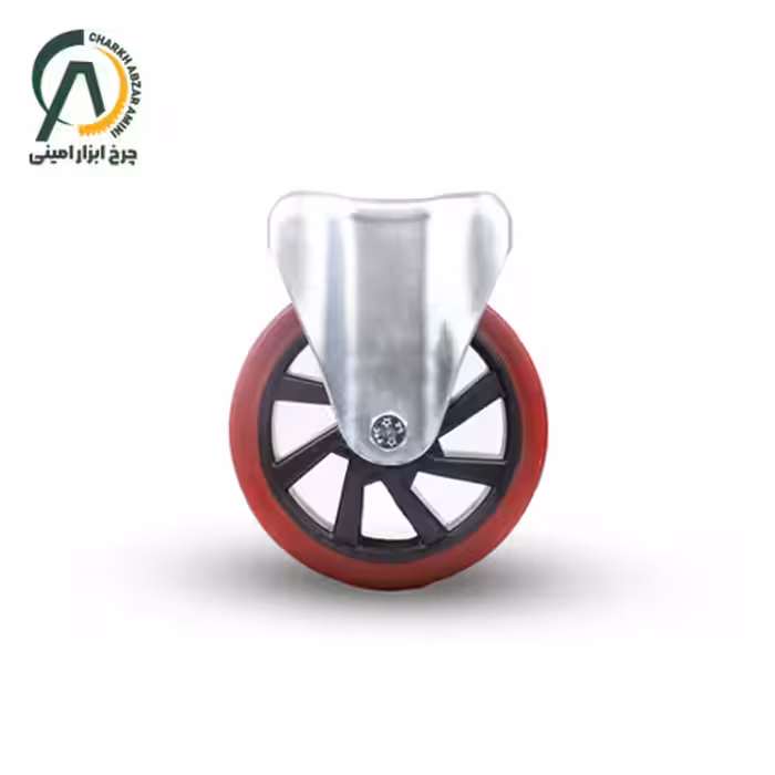 چرخ پلی آمید قرمز لوکس ثابت قطر 125 میلی متر