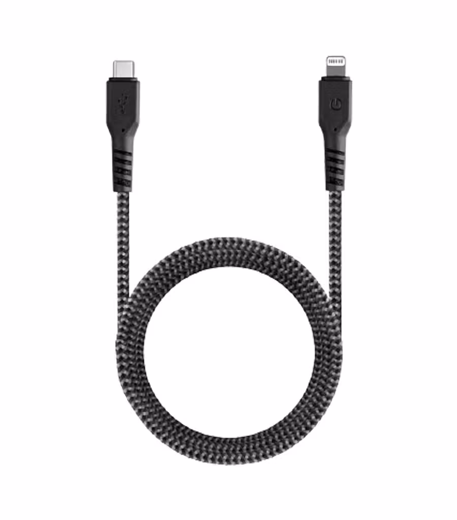 کابل تبدیل USB-A به لایتنینگ انرجیا مدل FIBRATOUGH طول 1.5 متر – مشکی