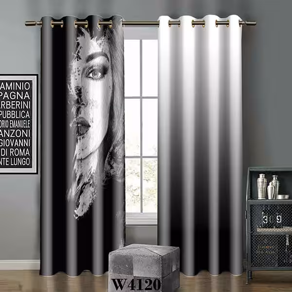 پرده چاپی نیمرخ دختر کد W4120