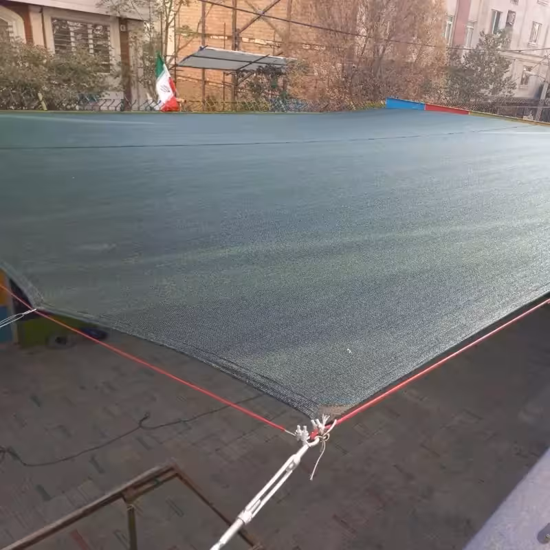 شید سایبان 80درصد 8در5 دور دوزی شده همراه با حلقه نصب