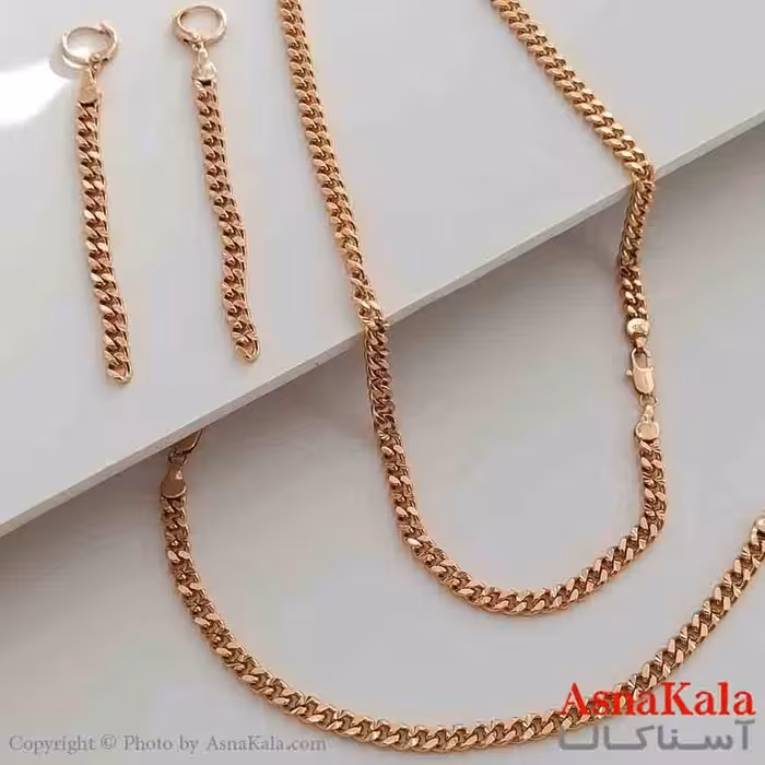 نیم ست زنانه کارتیر ژوپینگ شامل گوشواره و گردنبند و دستبند رنگ طلایی کد NIM141020W