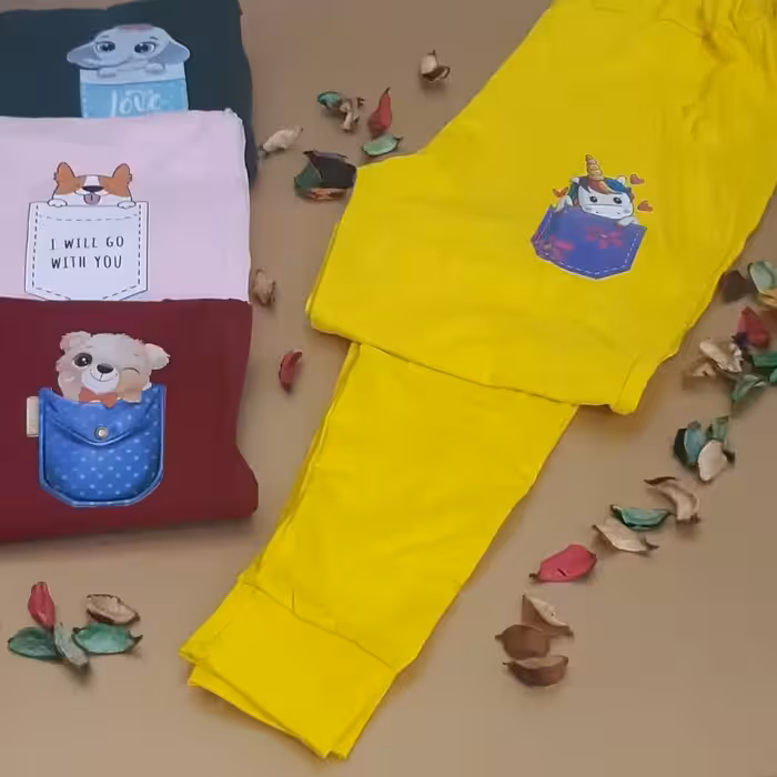 شلوار نخ پنبه با استیکر کارتونی