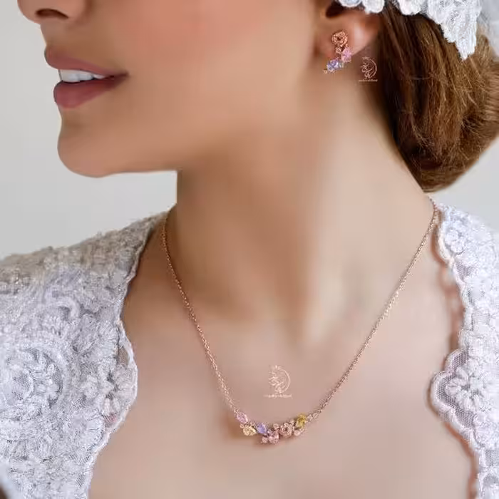 💍نیم ست جواهری با نگین های آمیتیست(N_4018)