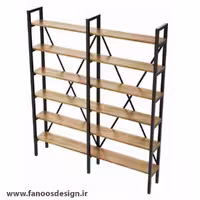 قفسه چوبی فلزی مدرن کد 30709