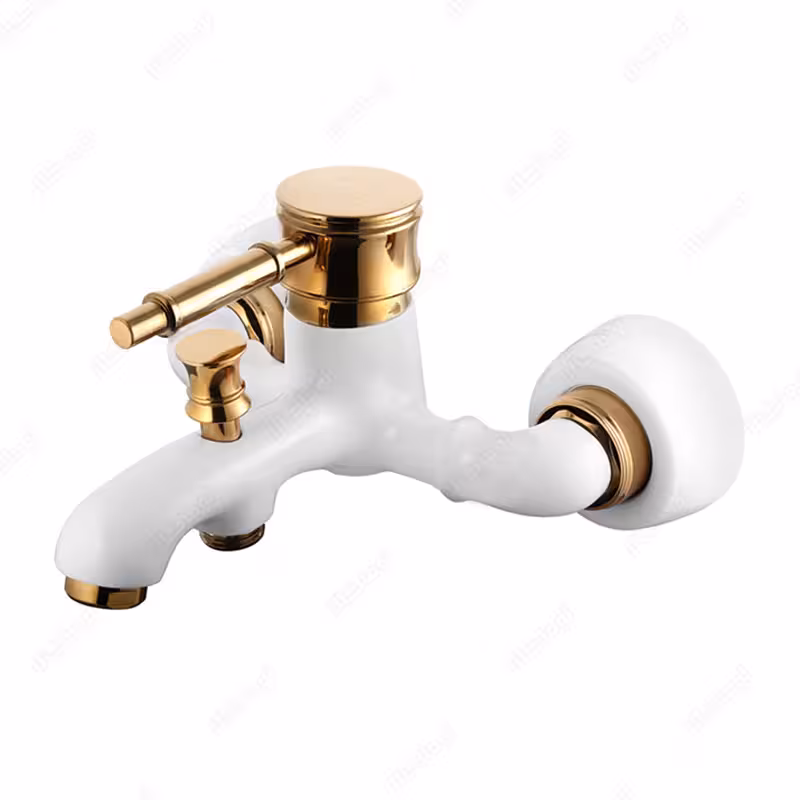 شیر حمام اوج مدل رافائل سفید طلایی