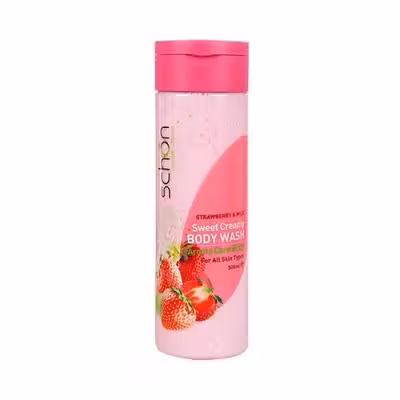 شامپو بدن کرمی شیر و توت فرنگی شون 300 میل|Schon Strawberry And Milk Creamy Body Shampoo 300ml