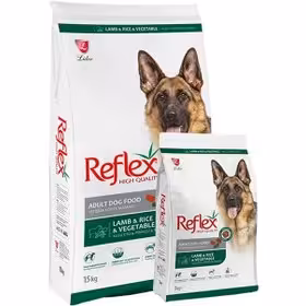 غذای خشک سگ بالغ نژاد بزرگ رفلکس طعم بره برنج و سبزیجات Reflex Adult Dog Vegetables & Lamb وزن 3 کیلوگرم
