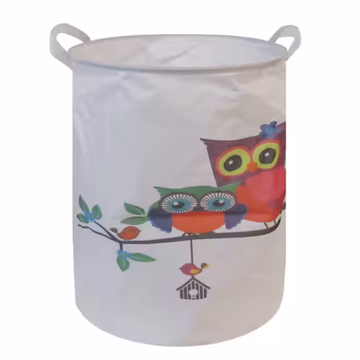 سبد وسایل دسته دار 40 سانت گرد طرح جغد بزرگ