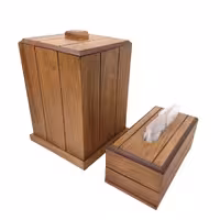 سطل و جا دستمالی چوبی کلاسیک درب دار کد SN5502