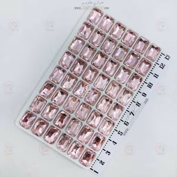 سنگ مستطیل لب گرد 10 در 14 ( صورتی ) ورق 48 عددی