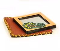 آینه طرح دار چوبی دست ساز کد MH1015