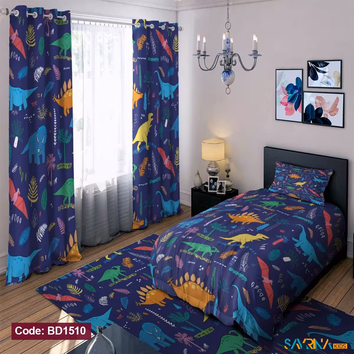 ست اتاق خواب پسرانه طرح دایناسور کد BD1510