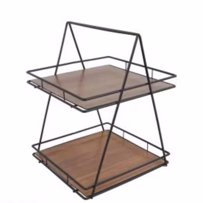 استند پاسماوری دوطبقه مربع کوچک سایز 20×20 ارتفاع 26 cm کد عبدی