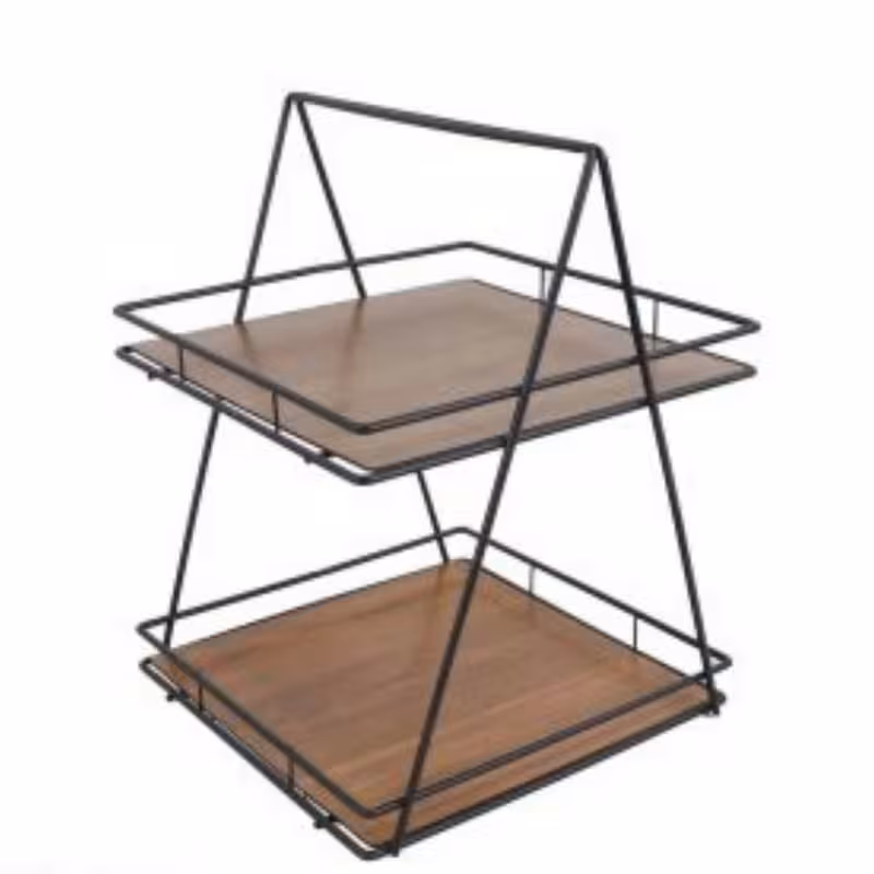 استند پاسماوری دوطبقه مربع کوچک سایز 20×20 ارتفاع 26 cm کد عبدی