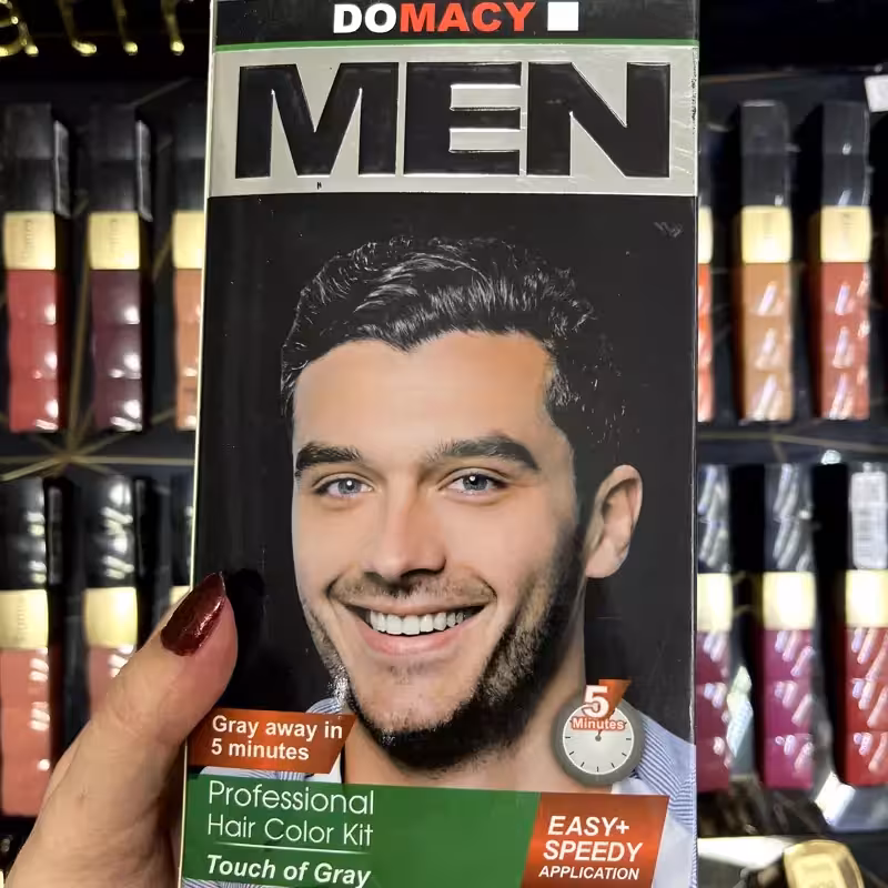 کیت رنگ موی دوماسی بدون آمونیاک مردانه قهوه ای جو گندمی | amazonchi