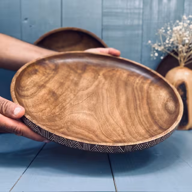 ظرف چوبی پذیرایی گردو کد 0974