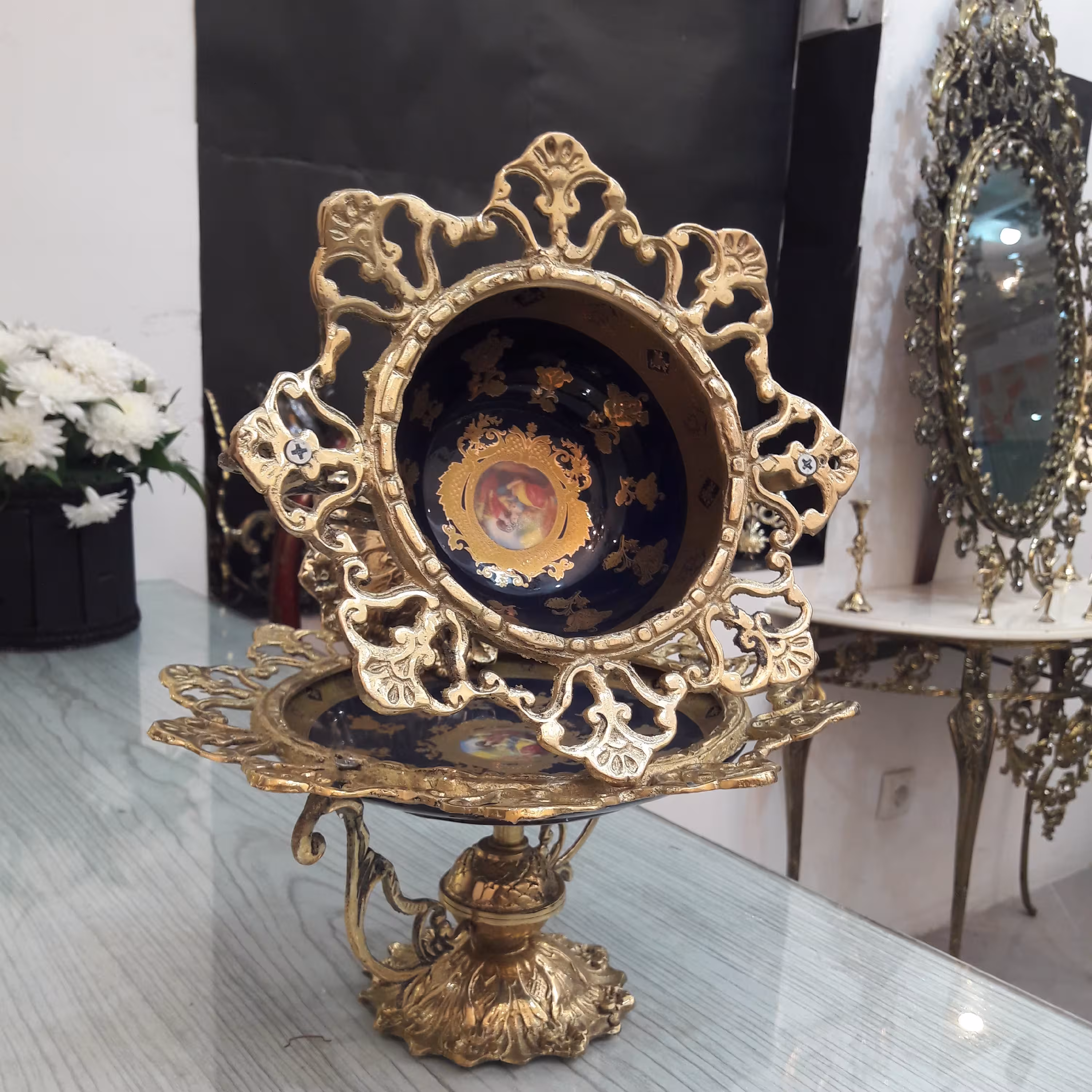 جا اجیل برنز و جا شیرینی برنزی