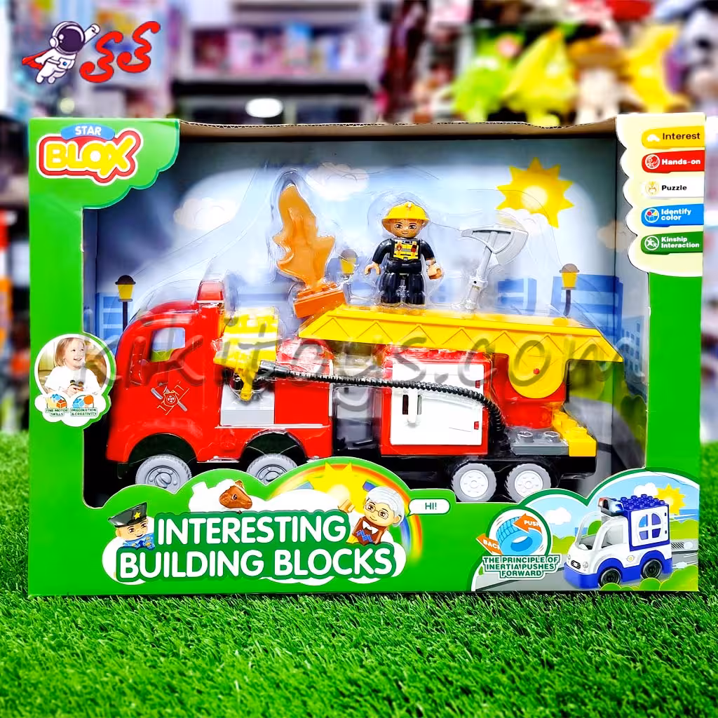 ساختنی لگو ماشین آتشنشانی دوبلو قطعه درشت اسباب بازی 3501