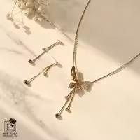 نیم ست سواروسکی المنتس طرح پروانه 13258