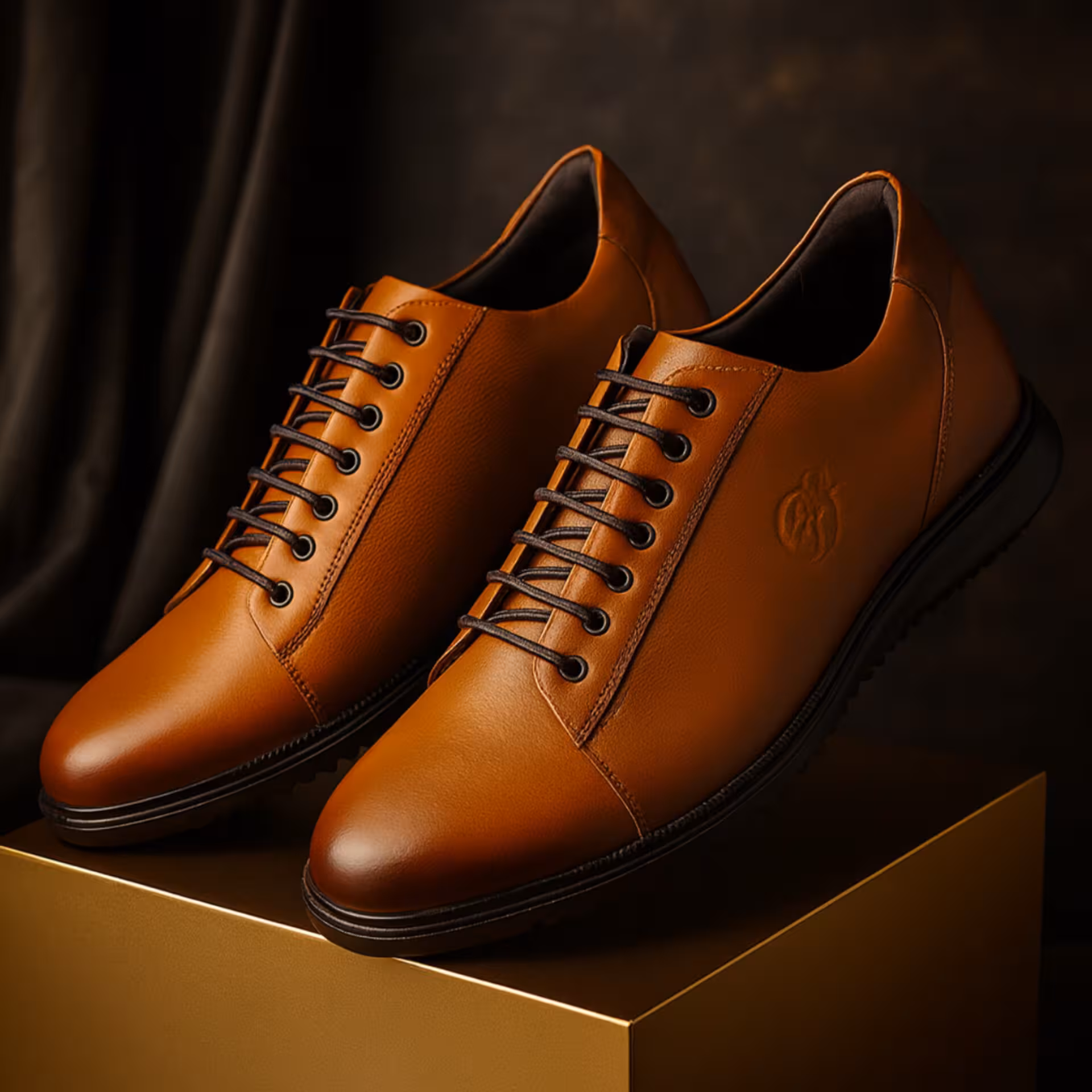 کفش چرم مردانه اسپرت کد SP161TN رنگ عسلی