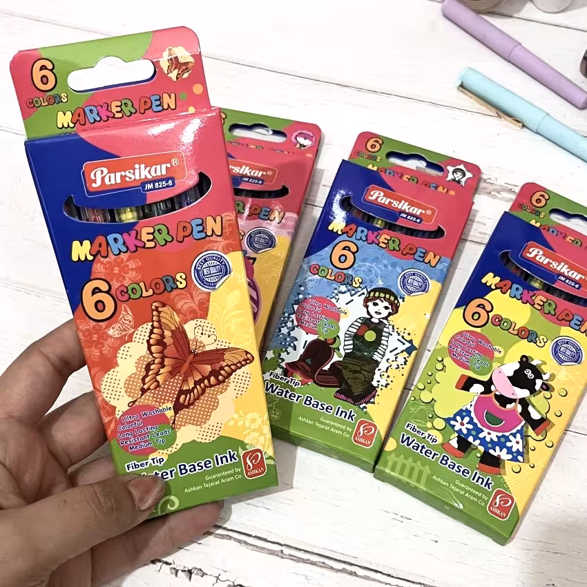 ماژیک نقاشی 6 رنگ نوک آبرنگی MJ825