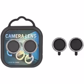 محافظ لنز Redmi Note 13 Pro 4G - Poco M6 Pro 4G شیائومی مناسب برای دوربین گوشی مدل رینگی فلزی نگین دار سواروسکی مشکی کد 27260