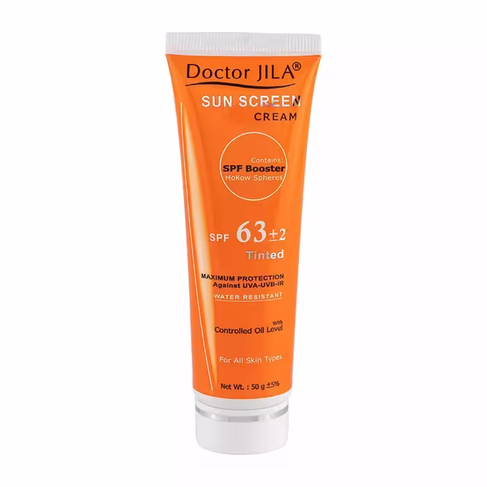 کرم ضد آفتاب رنگی دکتر ژیلا با SPF63 مناسب انواع پوست