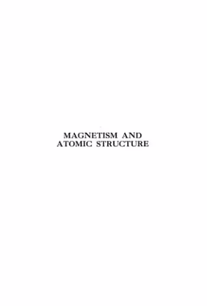 خرید و دانلود نسخه کامل کتاب Magnetism and atomic structure
