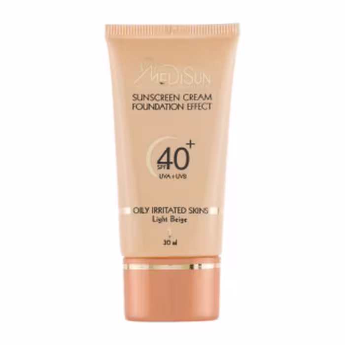 ضد آفتاب رنگی مدیسان SPF40 مناسب پوست چرب و حساس بژ روشن حجم 30 میلی لیتر