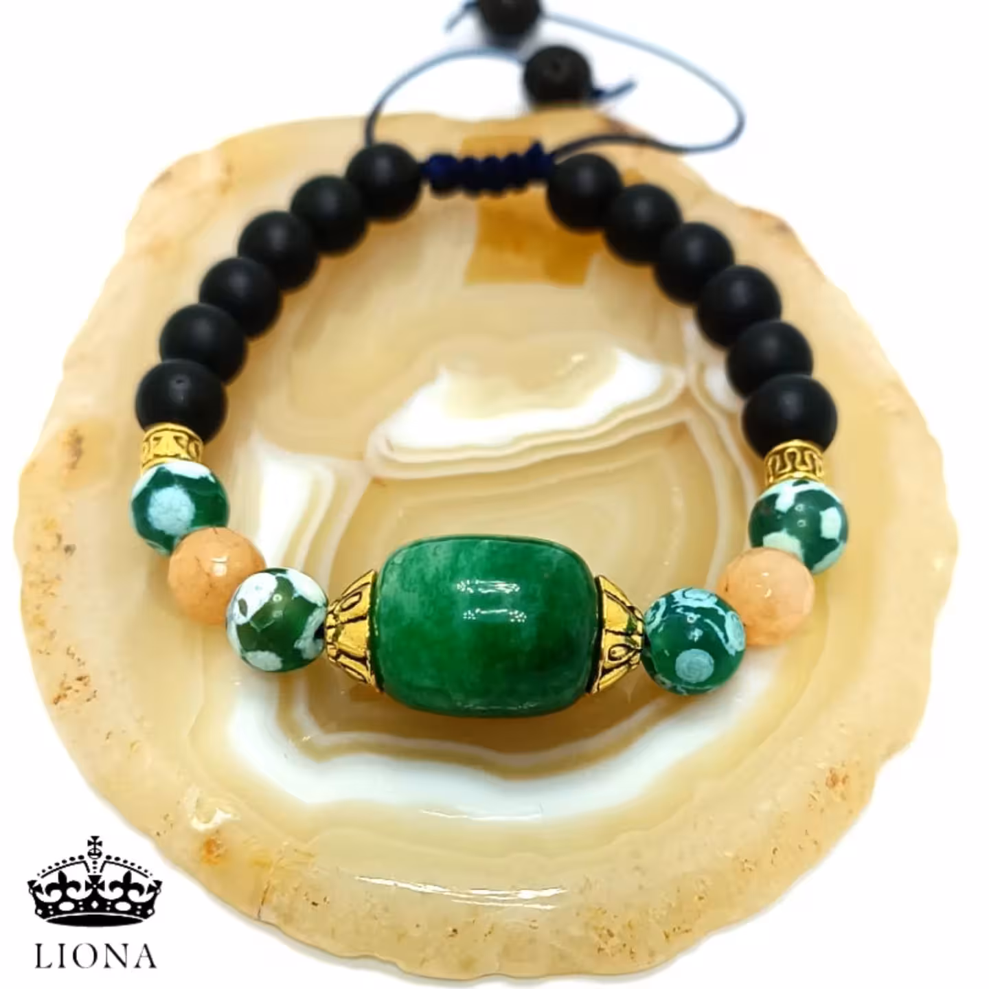 دستبند کوارتزیت و عقیق برزیلی مدل Ts-317