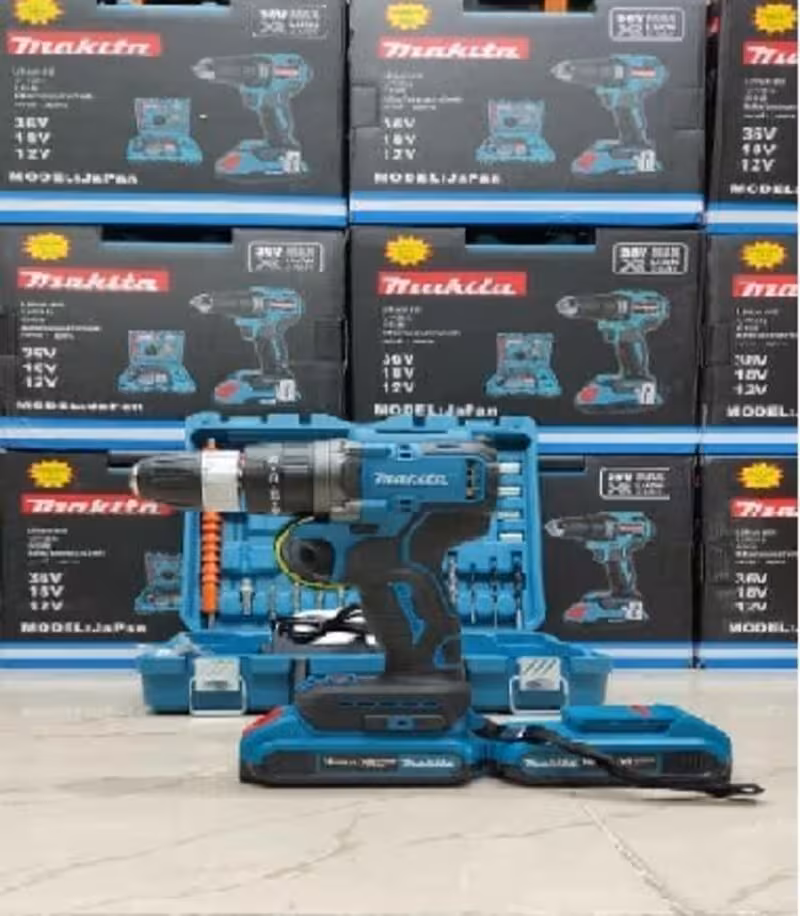 دریل شارژی  پیچ گوشتی شارژی براش لس طرح ماکیتا 36 ولت