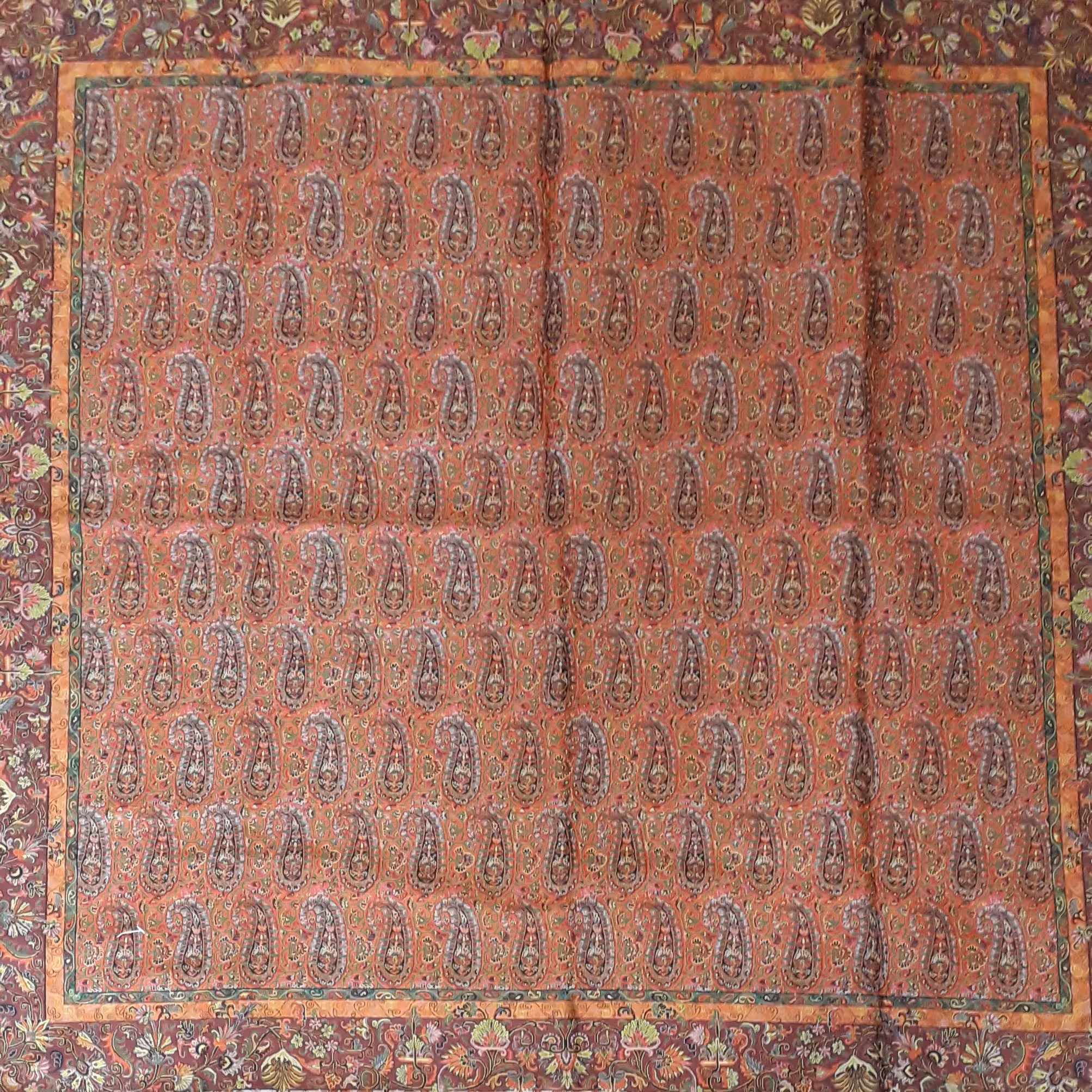 ترمه چهلستون طرح یاقوت سنتی هشت رنگ ابریشم از ترمه چهلستون یزد