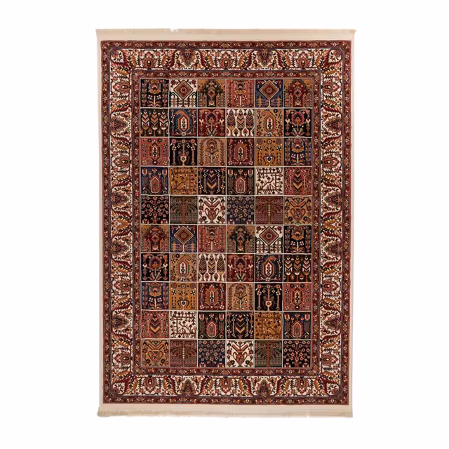 گبه ماشینی دنیای فرش کد 521K زمینه کرم