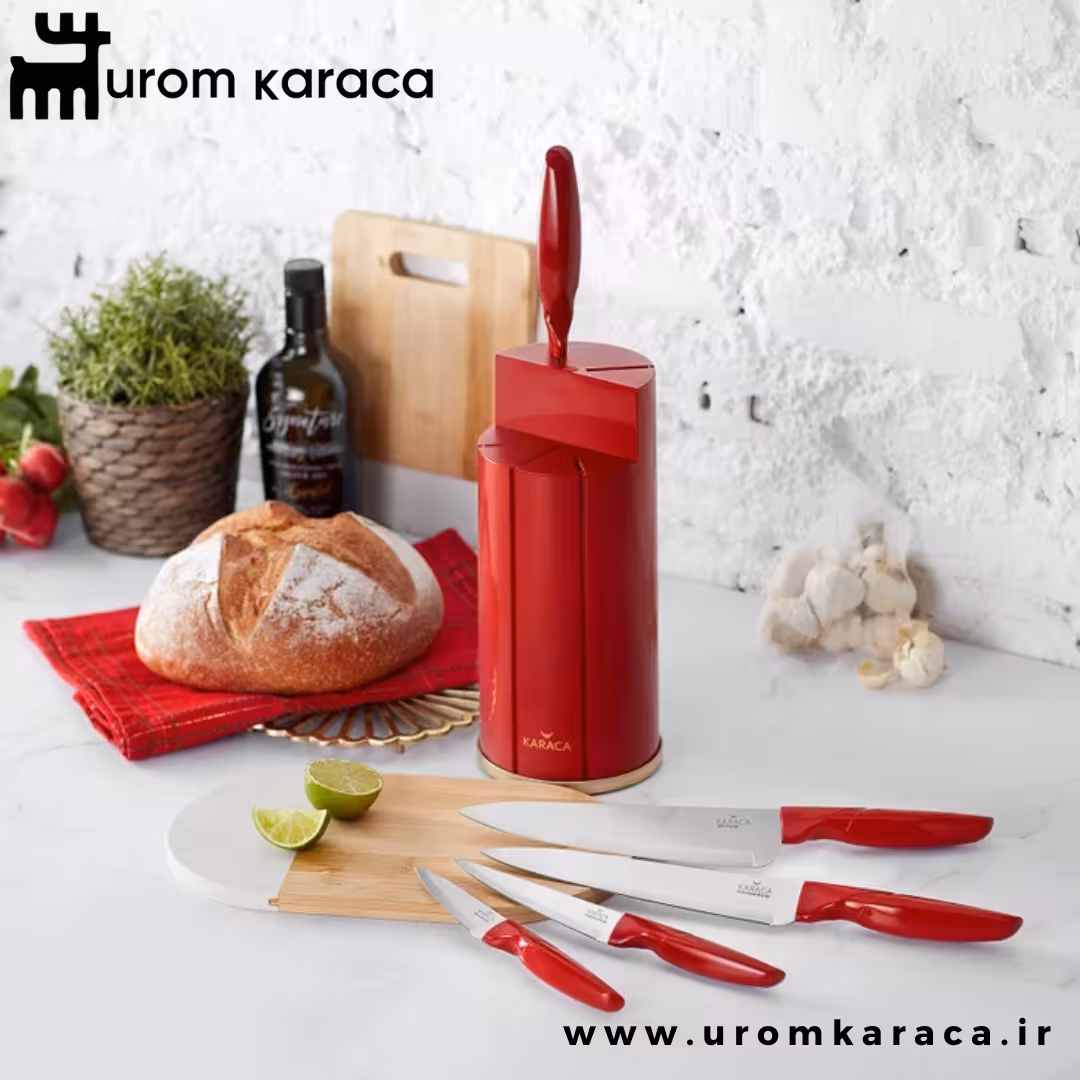 سرویس چاقو  6 پارچه کاراجا Retro قرمز