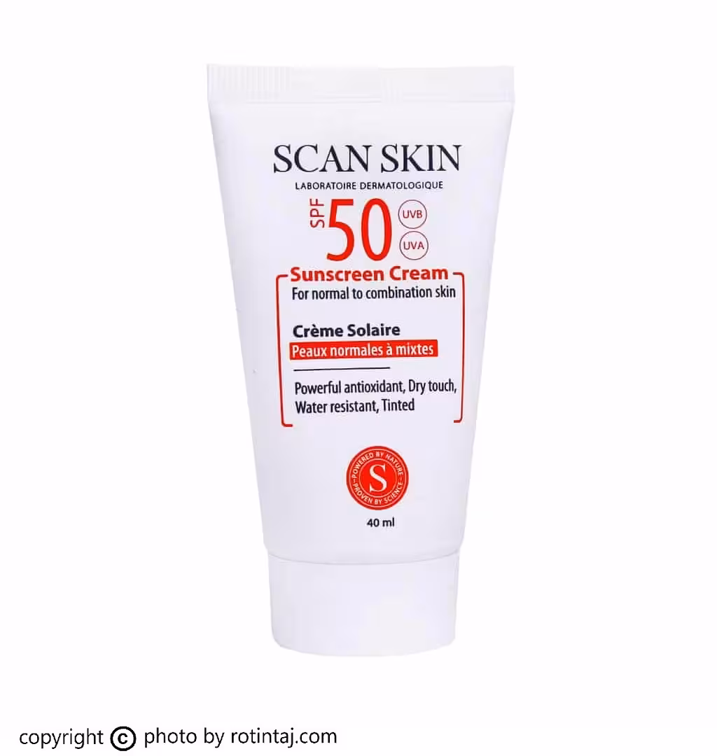 ضد آفتاب بی رنگ SPF50 پوست نرمال تا مختلط اسکن اسکین