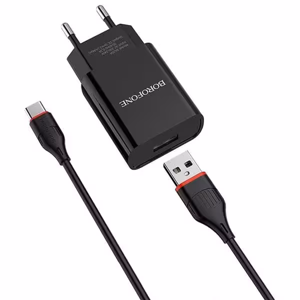 شارژر دیواری اندروید بروفون مدل BOROFONE BA20A همراه با کابل Type-C