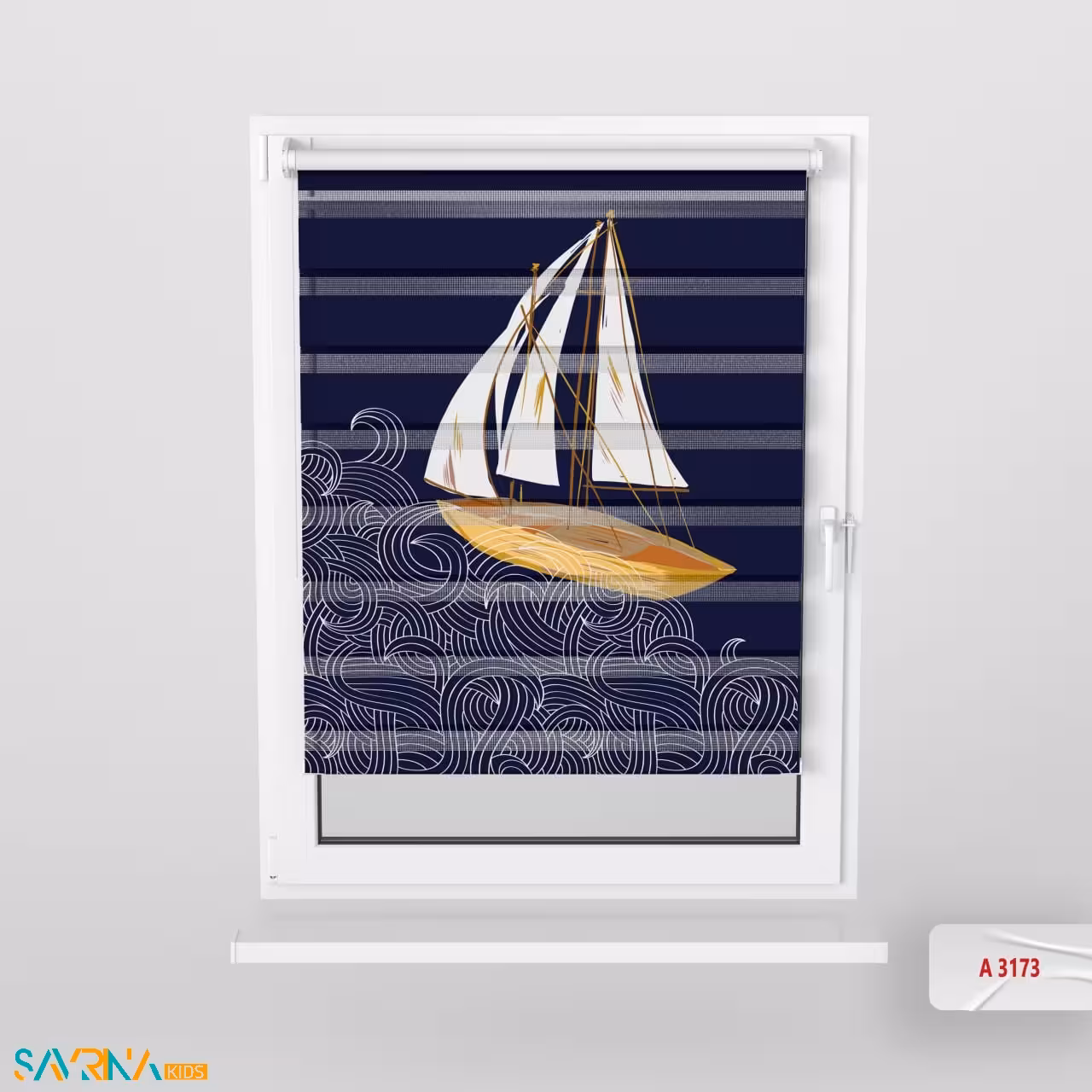 پرده زبرا بچگانه طرح قایق کد A3173