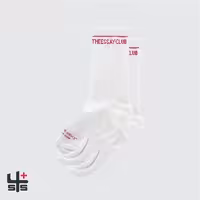 جوراب ساقدار Essayclub طرح T.E.C سفید نوشته صورتی