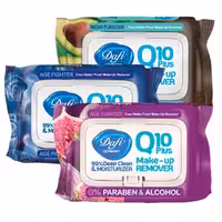 دستمال مرطوب پاک کننده آرایش 50 برگی Q10 میوه ای درب دار دافی