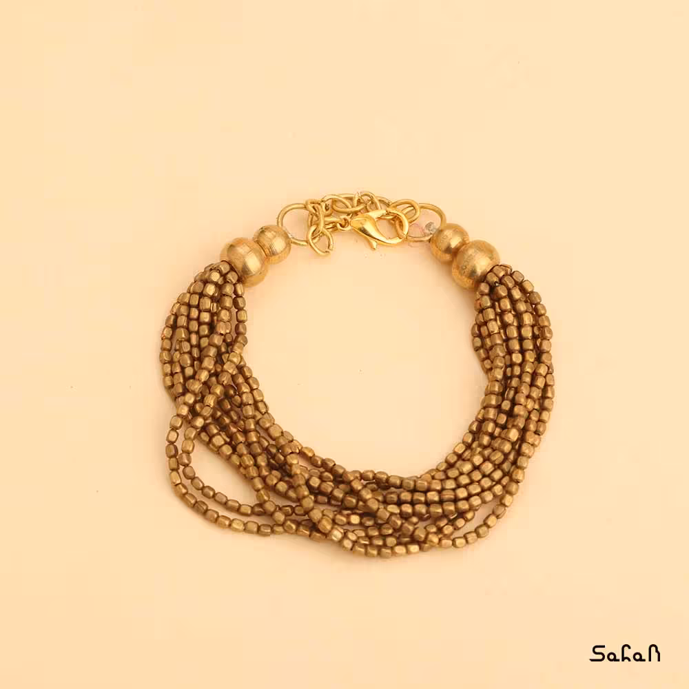 دستبند هندی برنجی طلایی