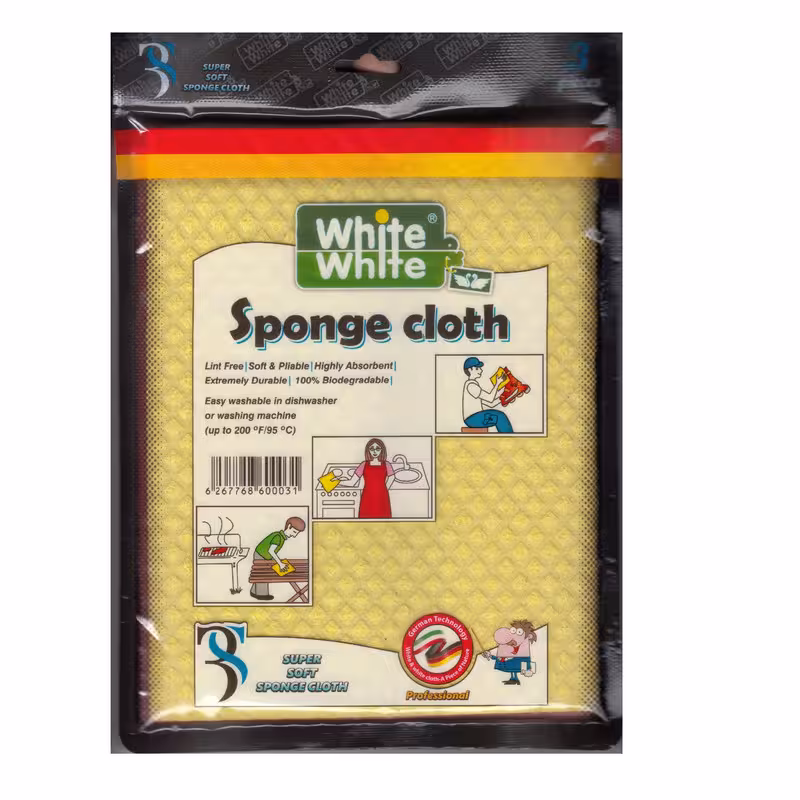 دستمال آشپزخانه وایت اند وایت مدل Sponge cloth بسته 3 عددی | کالا مکس