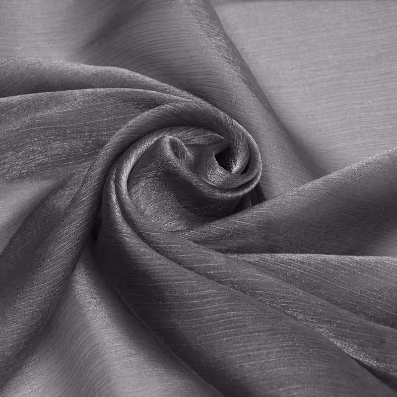 پارچه ارگانزا پلیسه ای طوسی سیر