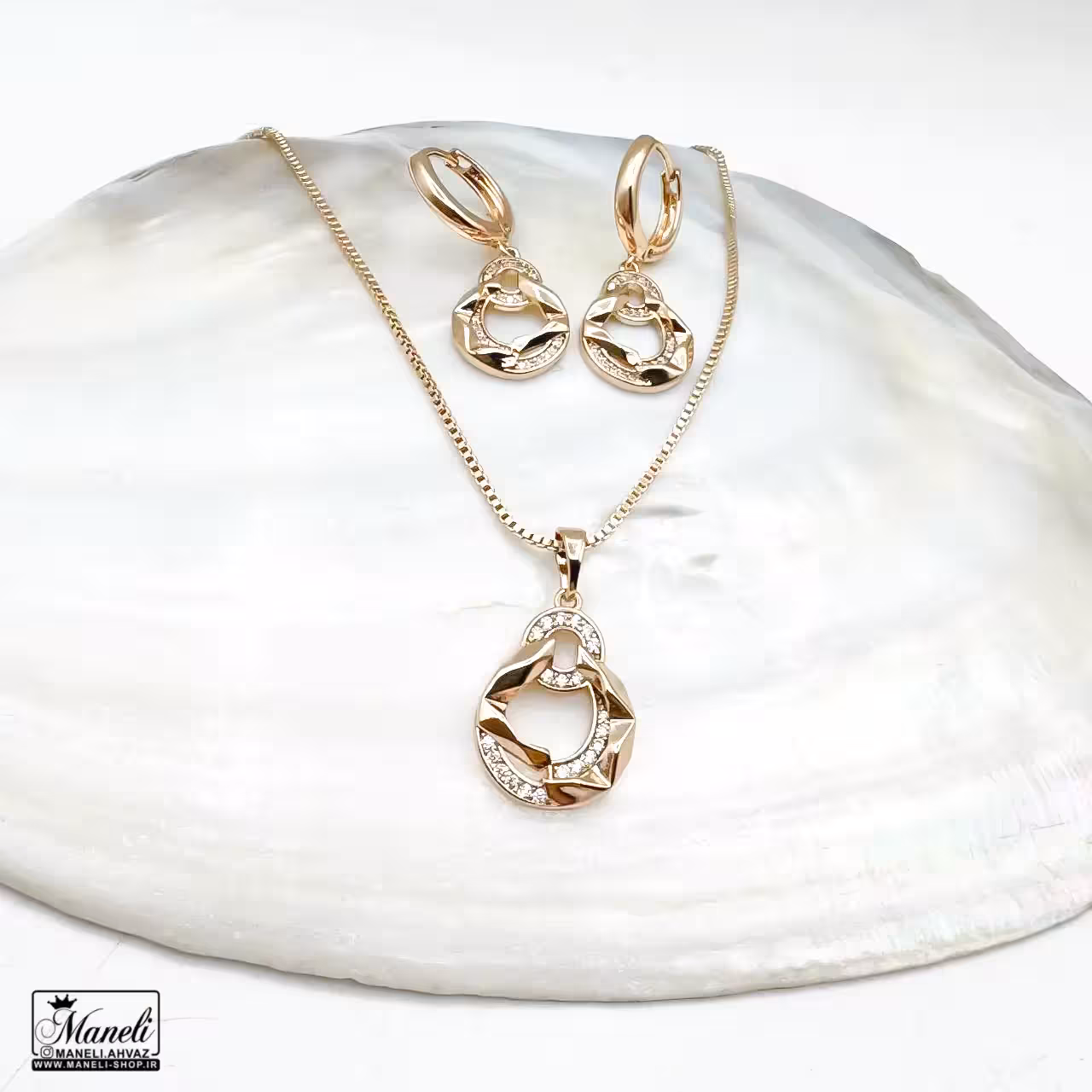 نیم ست شیک و جذاب ژوپینگ | گردنبند و گوشواره | ضدحساسیت 14030823