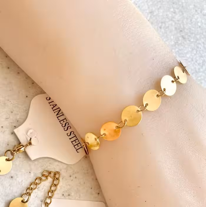 دستبند استیل مدل سکه ای