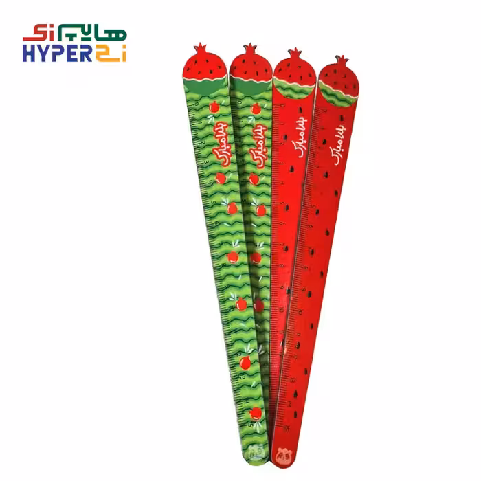 خط کش 15 سانتی چوبی یلدا (سبزوقرمز رندوم)