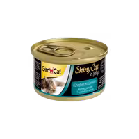 کنسرو گربه بالغ مدل Super Food مرغ و میگو در ژله برند Gim Cat جیم کت 70 گرمی