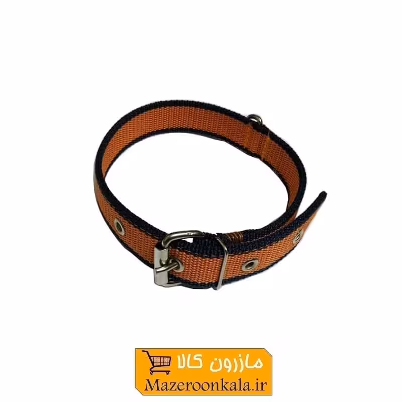 قلاده گردنی سگ برزنتی 2 لایه عرض 3 سانت رنگ نارنجی HPS-023C
